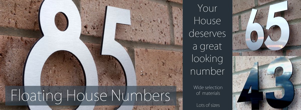 Floating and flat cut house numbers