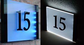LED lit House number Sign by plasticrepublic.co.uk