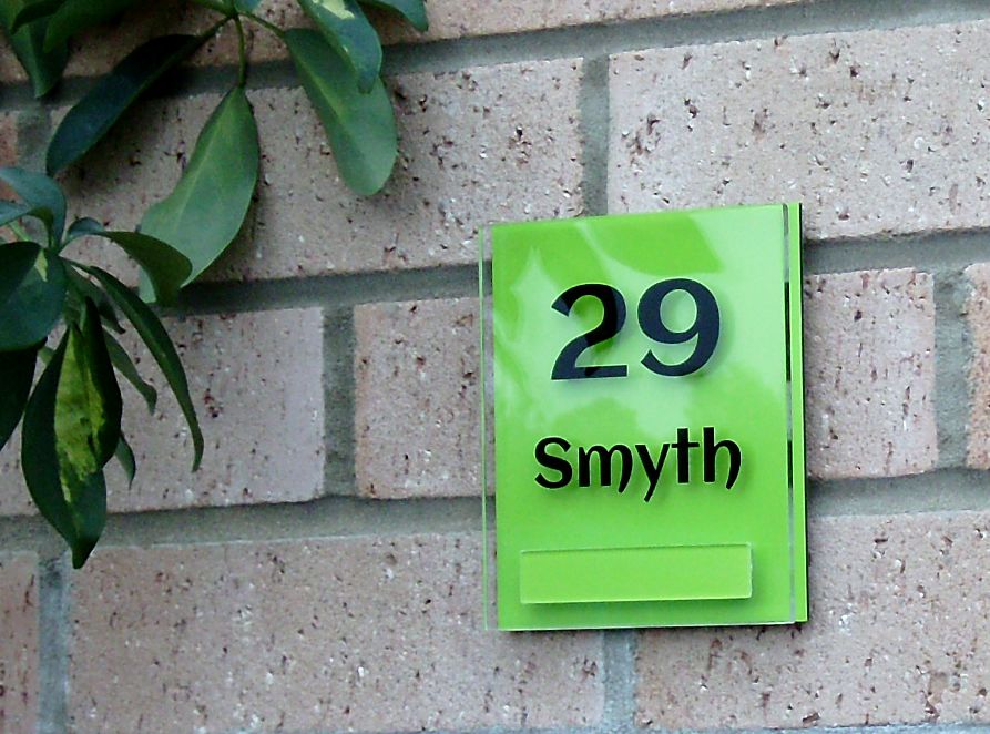 Lyndon small double acrylic house sign by Plastic Republic. Perfect for apartments, room numbers or homes where space is a premium. Size 110 x 130mm. Only £23.99 