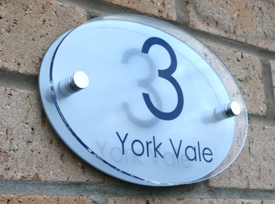 Oval shaped Marletti house number sign with chrome stand off fixings by Plastic Republic. Size 210 x 148. Price £24.98
