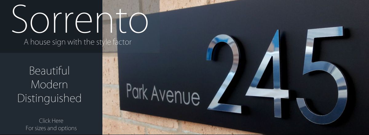 Brushed Aluminum House Address Signs 300mm x 200mm