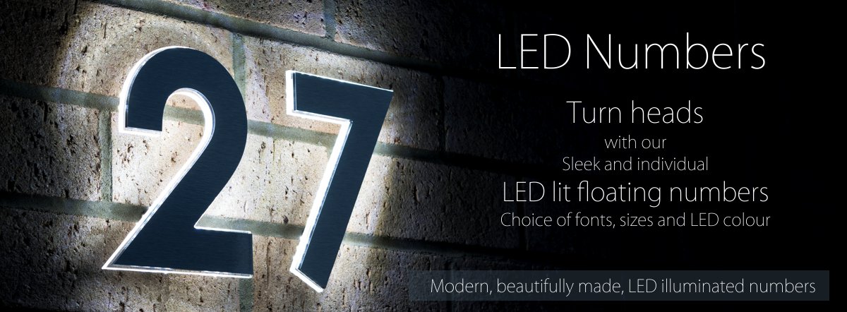 LED lit house numbers by plasticrepublic.co.uk